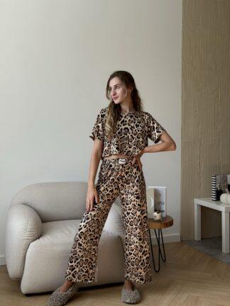 Піжама леопард зі штанами (1125)