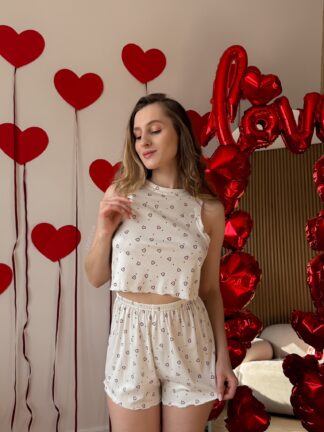 Піжама з топом в сердечко (1488)