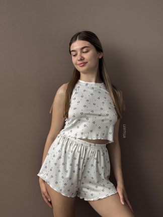 Піжама з топом в сердечко (1488)