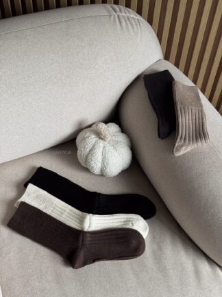 Кашемірові шкарпетки в рубчик (7635)