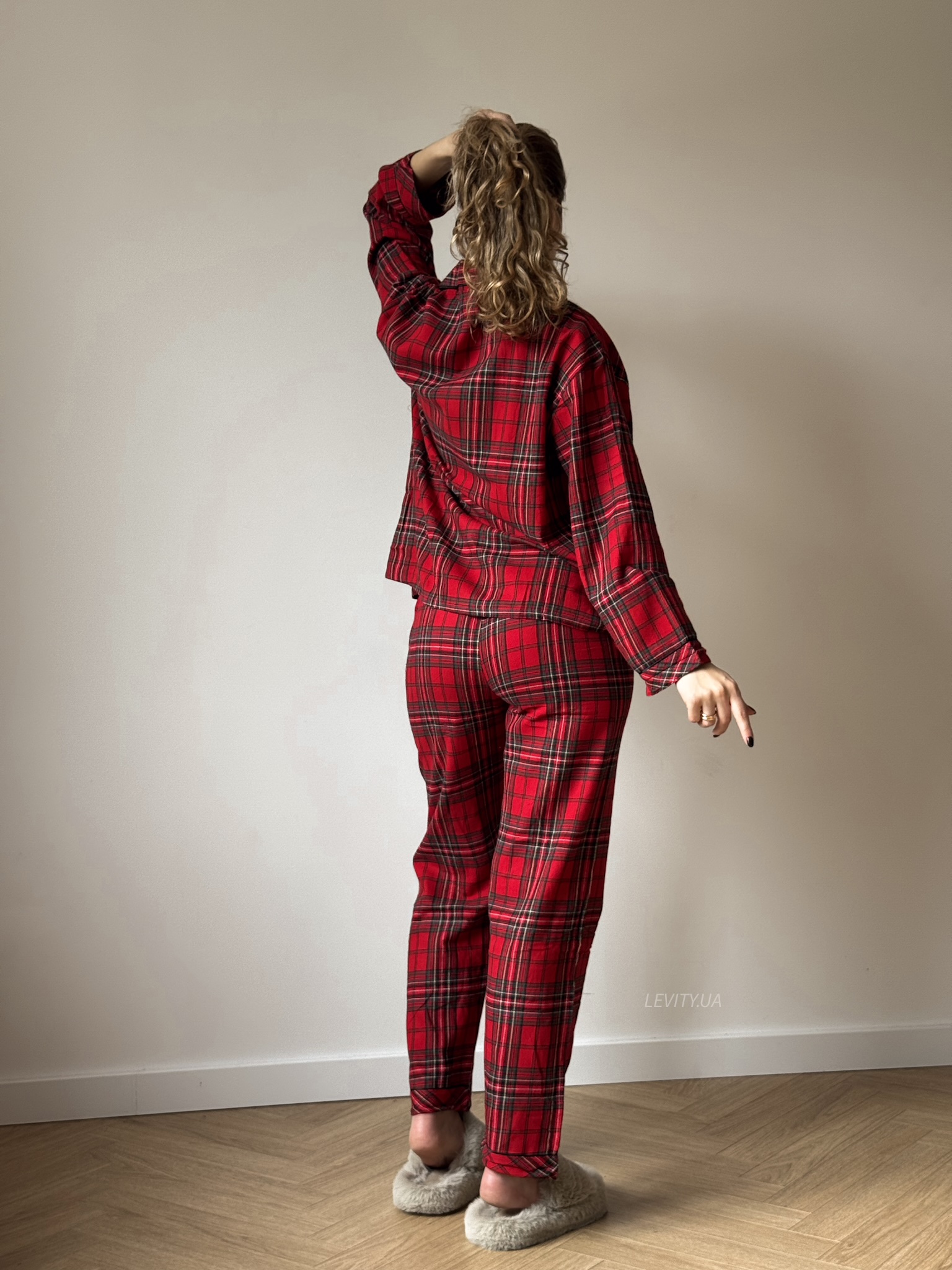 Байкова піжама в клітинку (1514r) - Зображення 2
