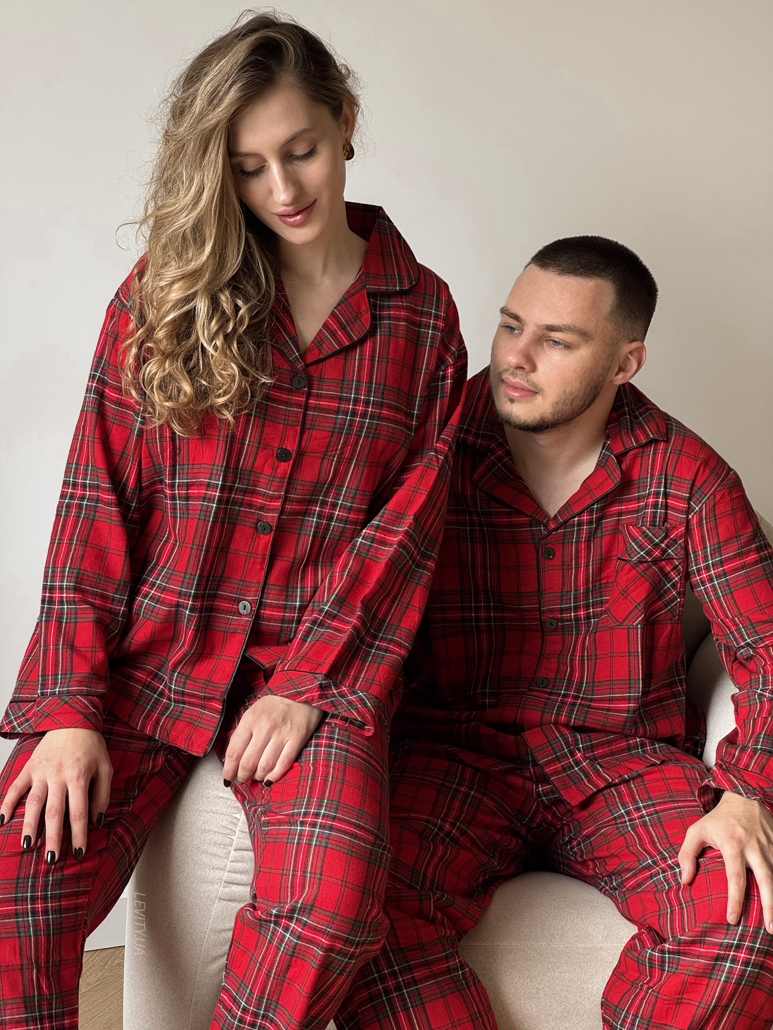 Чоловіча байкова піжама в клітинку (1512) - Зображення 6