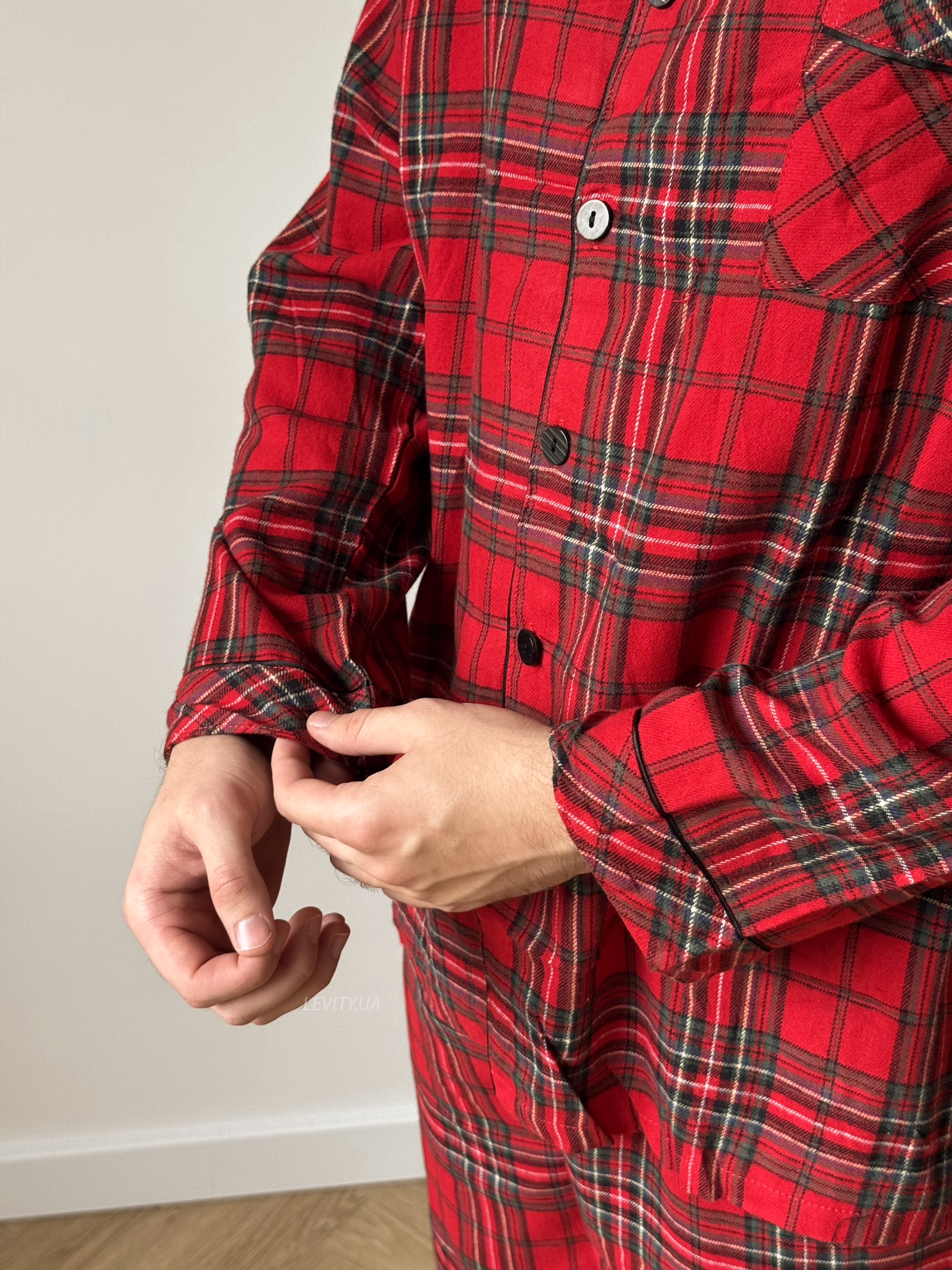 Чоловіча байкова піжама в клітинку (1512) - Зображення 4