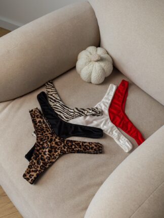 Шовкові стрінги з принтом (1564)