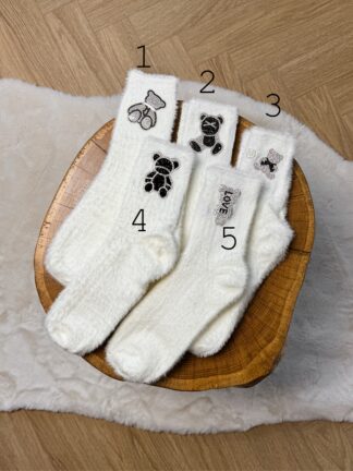 Білі шкарпетки зі стразами (W-071)