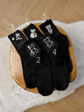 Чорні шкарпетки зі стразами (W-071)