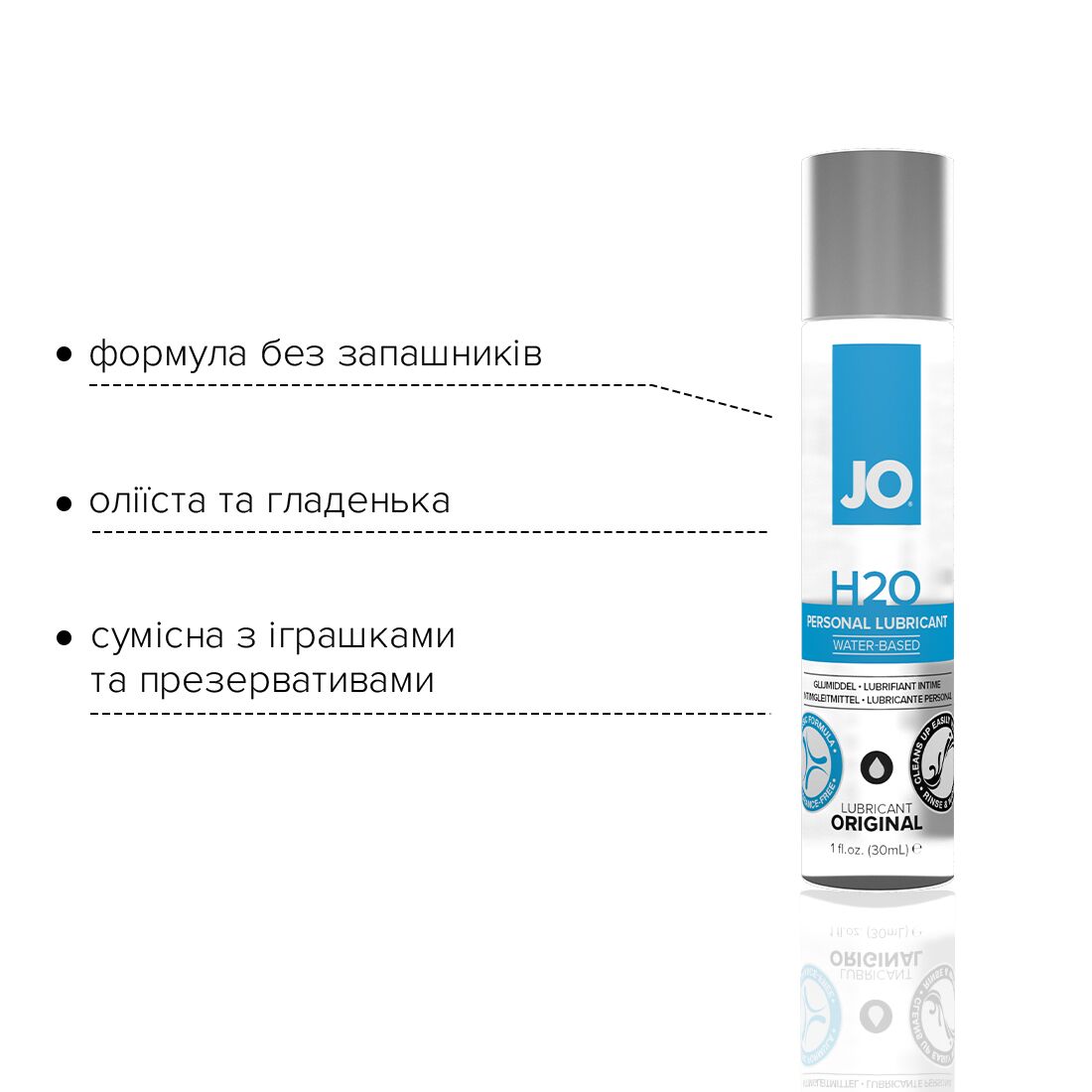 Змазка на водній основі JO H2O ORIGINAL (30 мл) оліїста і гладенька, рослинний гліцерин - купити в LEVITY Змазка на водній основі JO H2O ORIGINAL (30 мл) оліїста і гладенька, рослинний гліцерин - Зображення 3
