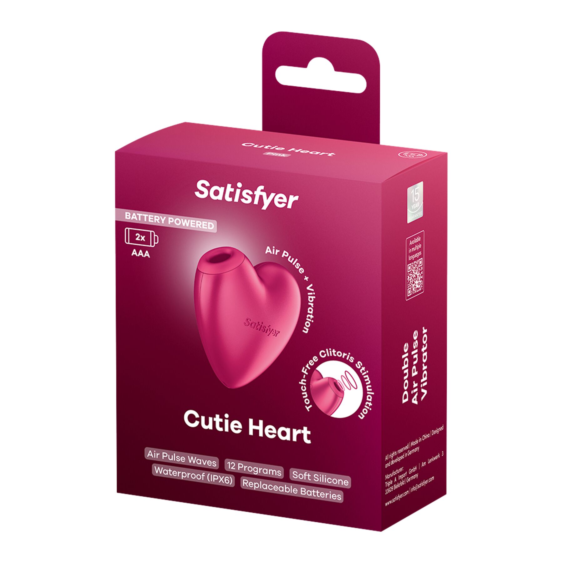 Вакуумний стимулятор-серце з вібрацією Satisfyer Cutie Heart Battery Series - купити в LEVITY Вакуумний стимулятор-серце з вібрацією Satisfyer Cutie Heart Battery Series - Зображення 3