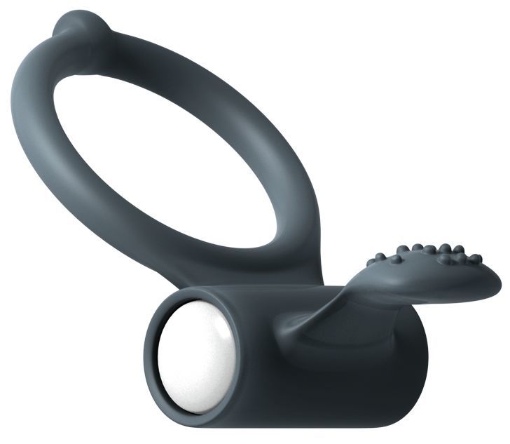 Ерекційне кільце Dorcel Power Clit Black V2 з вібрацією та язичком з щіточкою - купити в LEVITY Ерекційне кільце Dorcel Power Clit Black V2 з вібрацією та язичком з щіточкою