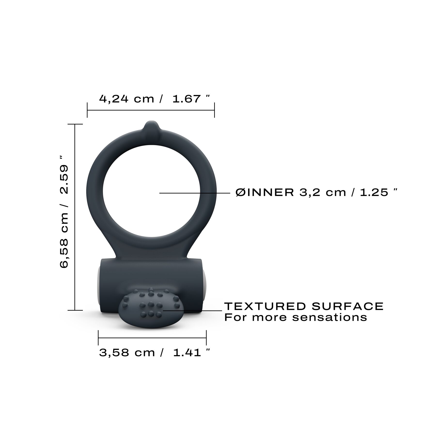 Ерекційне кільце Dorcel Power Clit Black V2 з вібрацією та язичком з щіточкою - купити в LEVITY Ерекційне кільце Dorcel Power Clit Black V2 з вібрацією та язичком з щіточкою - Зображення 2