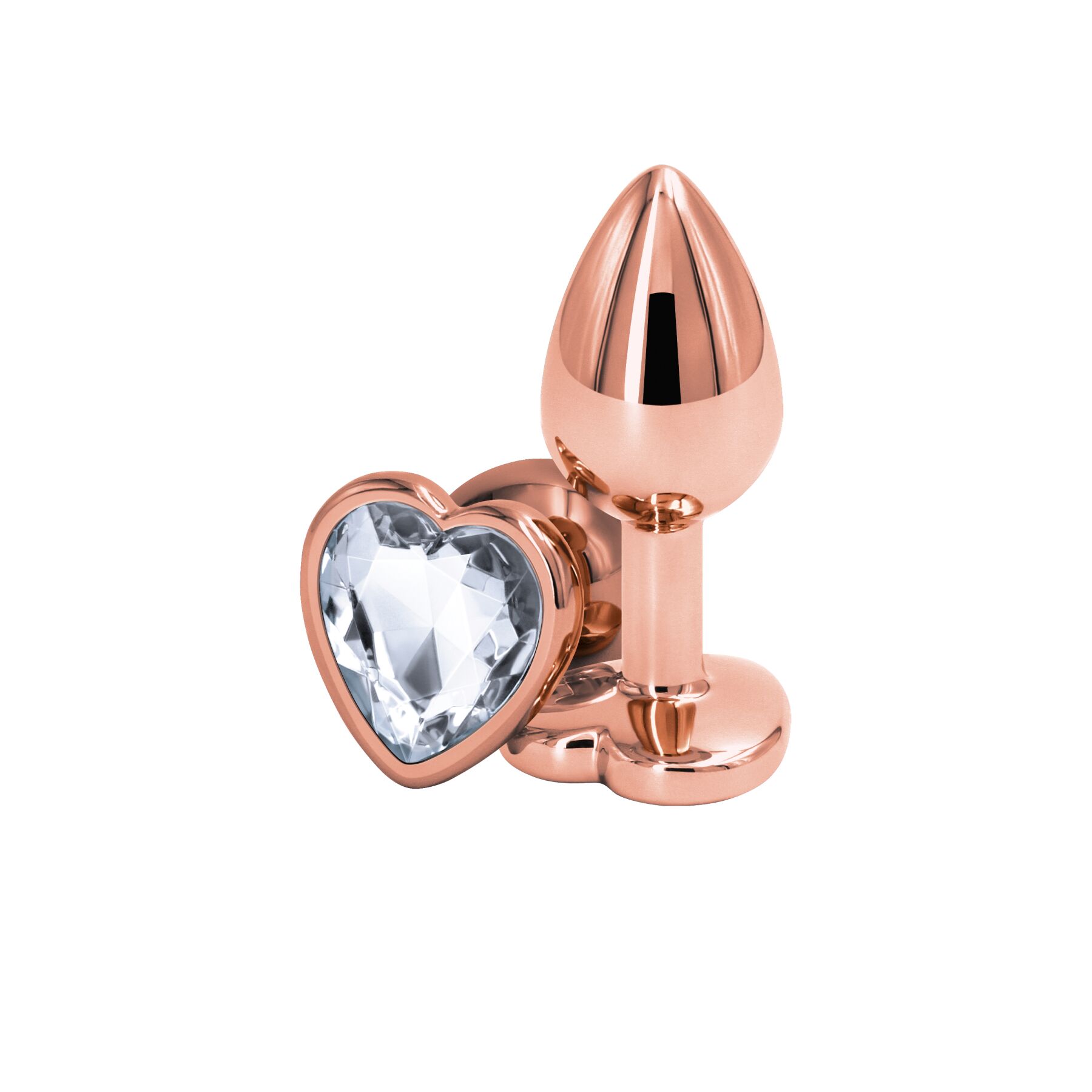 Анальна пробка NS Novelties Rear Assets - Rose Gold Heart - Small - Clear - купити в LEVITY Анальна пробка NS Novelties Rear Assets - Rose Gold Heart - Small - Clear