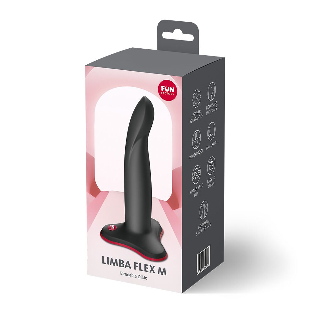 Фалоімітатор Fun Factory LIMBA FLEX M Black, гнучкий, з ефектом пам’яті, підходить для точки G - купити в LEVITY Фалоімітатор Fun Factory LIMBA FLEX M Black, гнучкий, з ефектом пам’яті, підходить для точки G - Зображення 2